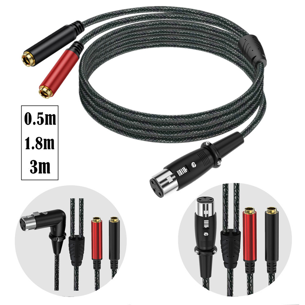 Earphone Splitter Jack - 3Pin XLR Female Naar Dual 6.35mm