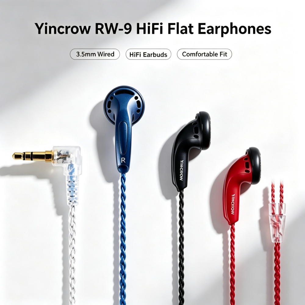 Audiophile Headphone Wired - Yincrow RW-9 HIFI Koorts Platte Kop
