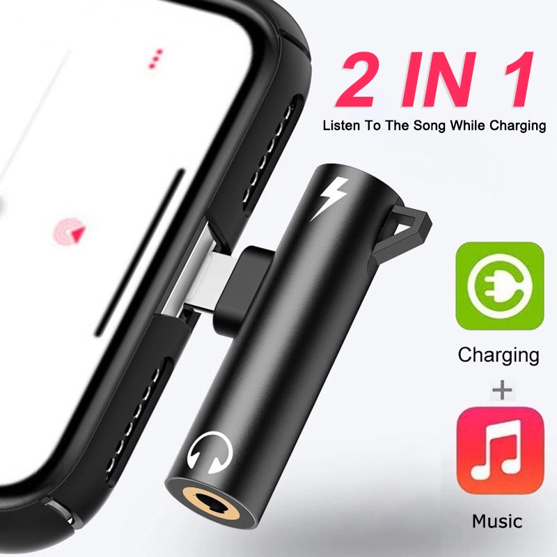 Earphone Splitter Jack - 2-in-1 audio-oplaadhoofdtelefoon dubbele adapter splitter voor