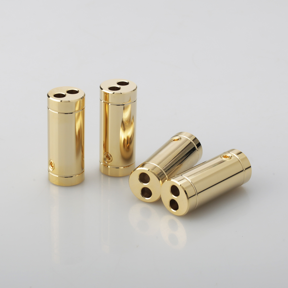Audio Splitter Y - 4 stuks Chroom/Vergulde Luidsprekerkabel Audiokabel Draad