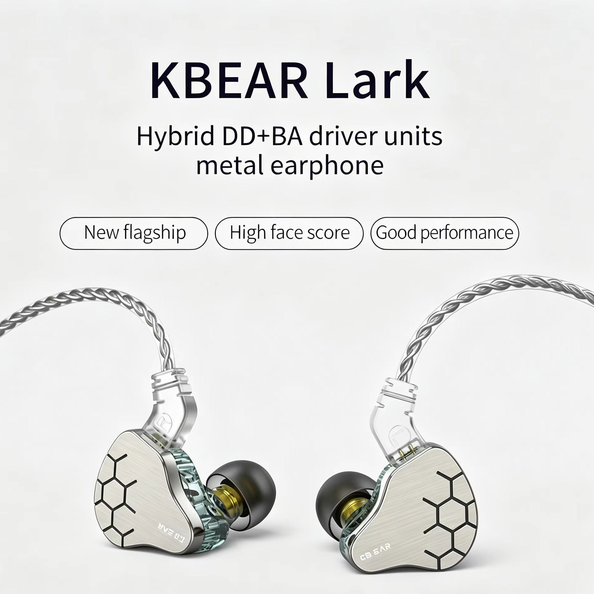 Audiophile Headphone Wired - KBEAR Lark 1DD+1BA Hybride IEM HiFi-oortelefoon