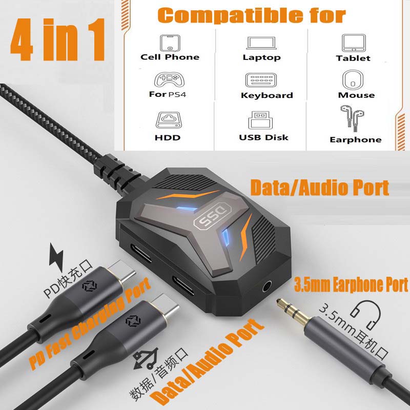 Earphone Splitter Jack - Type C Splitter USB C naar
