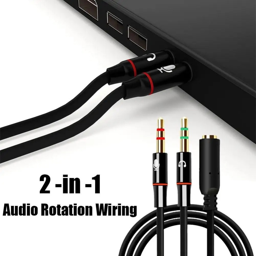 Audio Splitter Y - 3,5 mm hoofdtelefoon microfoon audio splitter