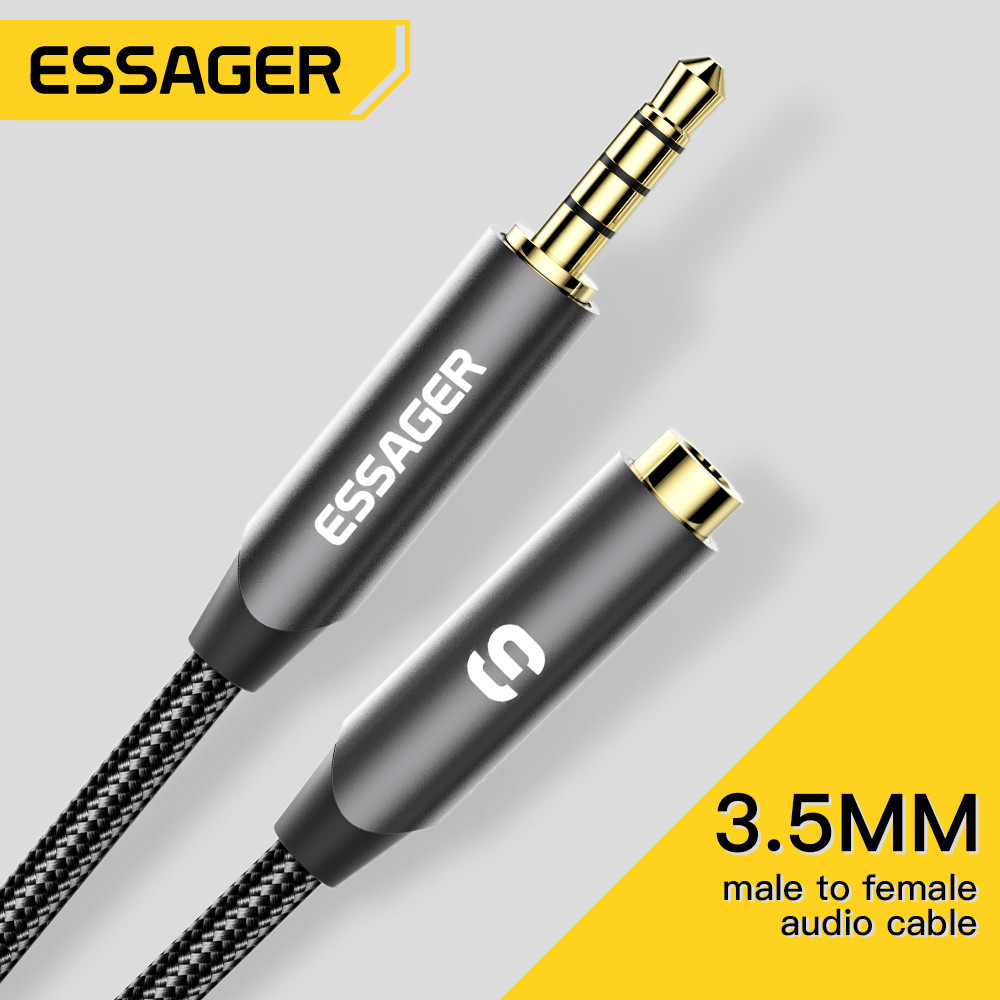 Earphone Splitter Jack - Essager Hoofdtelefoon Verlengkabel Jack 3.5Mm Audio