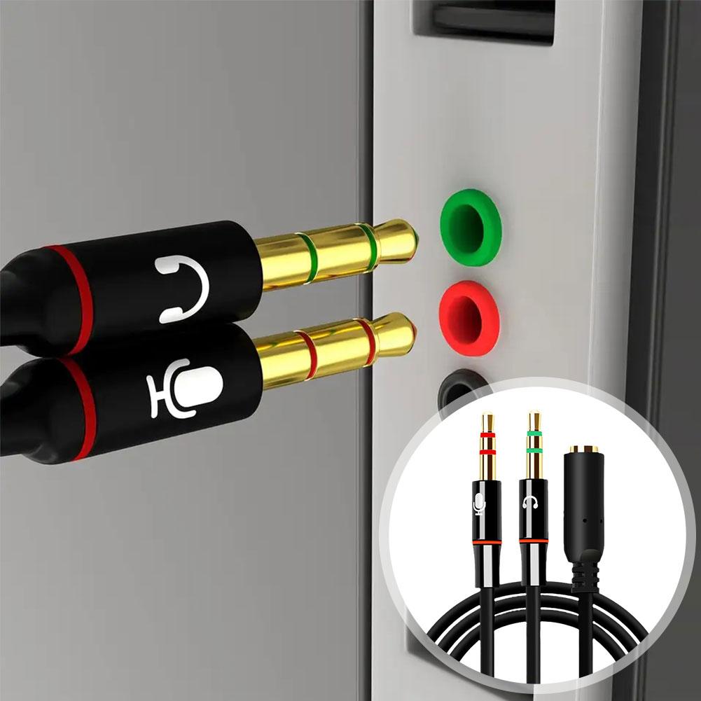 Audio Splitter Y - Hoofdtelefoon Microfoon Audio Converter Splitter Voor