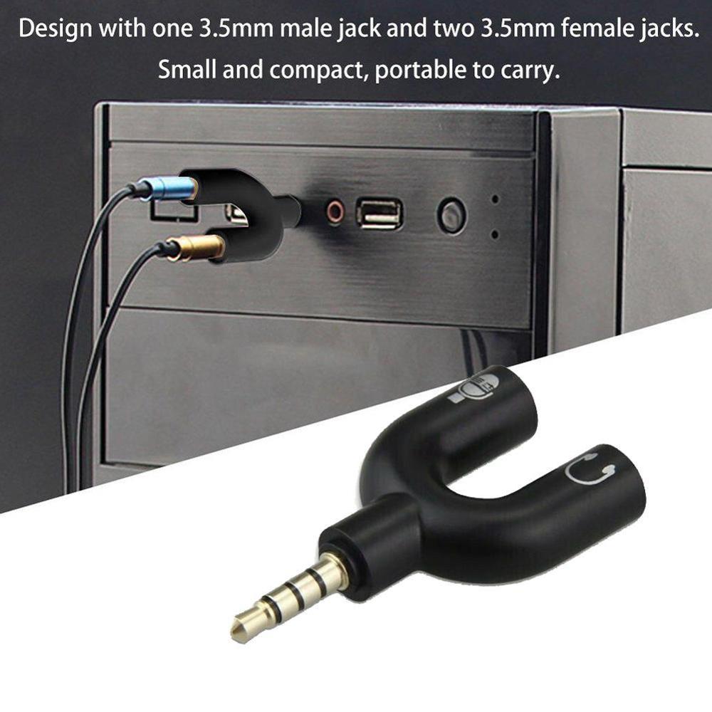 1 PC Dual 3.5 MM U Type Adapte - Earphone Splitter Jack recensie en prijs