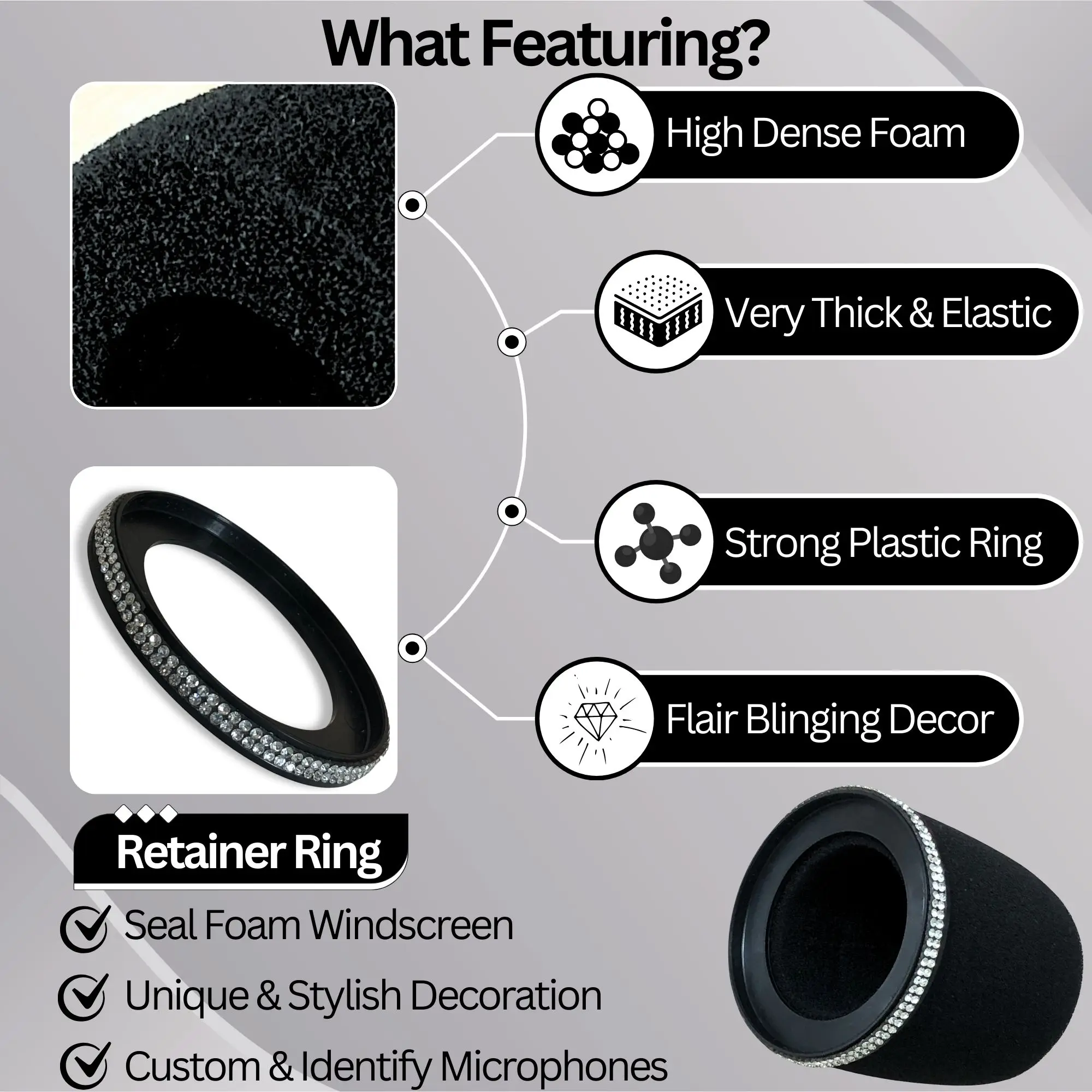 Sparkly MV7 Foam Pop Filter vo - Shure Mic Mv7 recensie en prijs