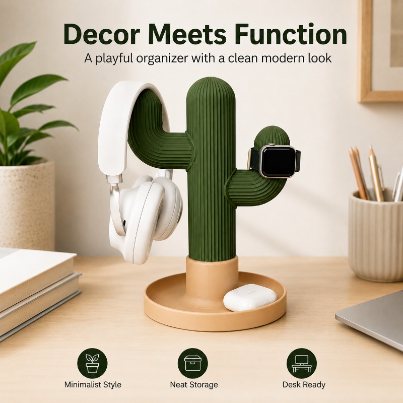 Minimalistische Cactus Headset - Headphone Stand Desk recensie en prijs